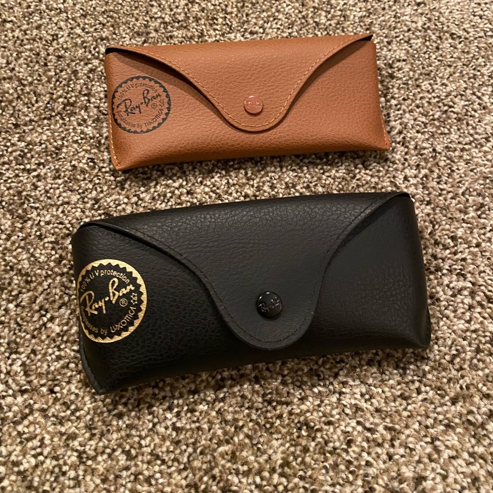 Tan and Black Ray Ban Eyewear Cases